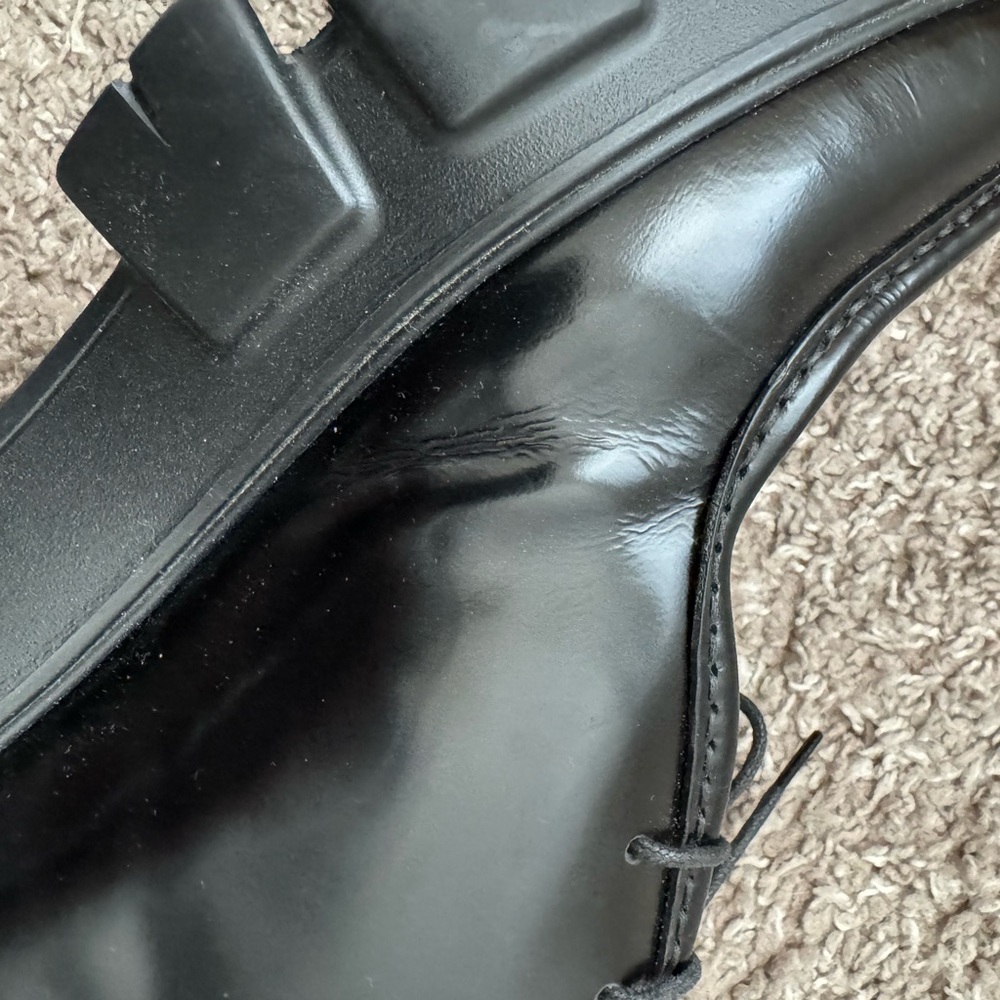 Prada Black Leather Oxfords with Polished Finish - Picture 11 of 13